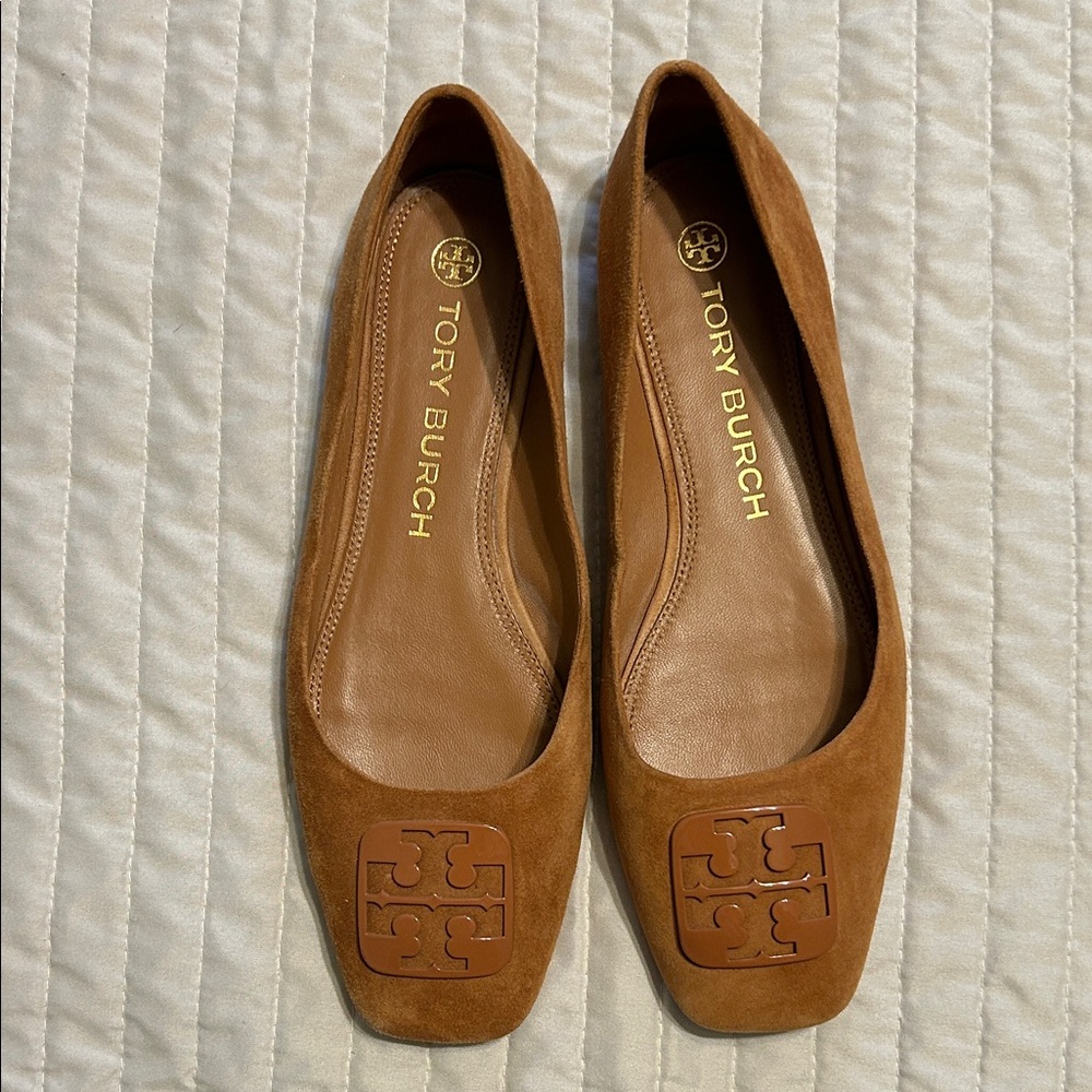 Tory Burch Tan Suede Loafers